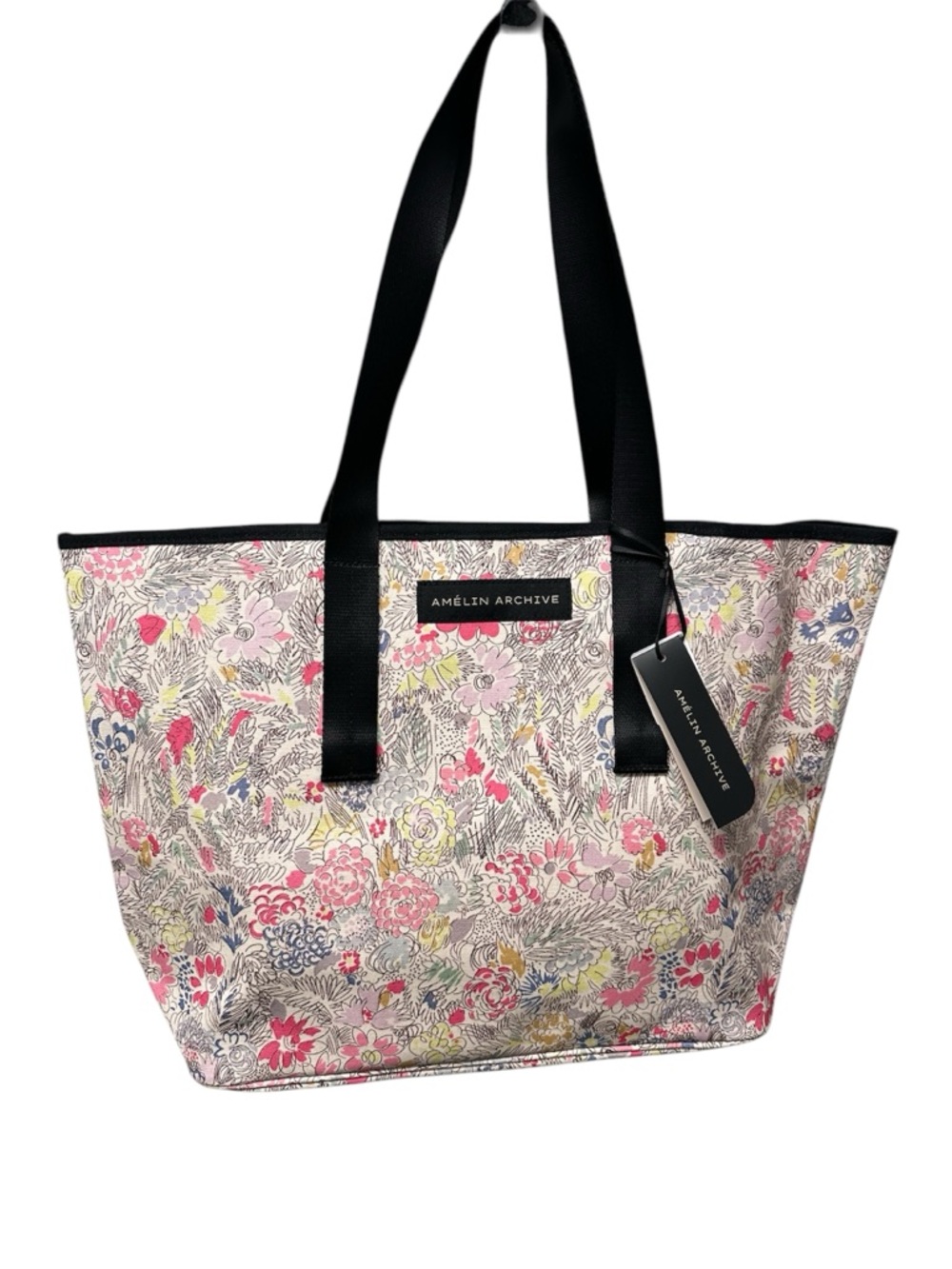 AMELINE ARCHIVE Floral Tote Bag in Pink & Cream